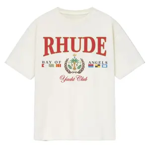 Rhude Yacht Club Bay of Angels Printed Logo Icon Gildan Shirt Made In USA - Elevate Your Style with Trendy Custom Tees for Every Seasons - Extra Large Multi Size POD Merch BK-1279
