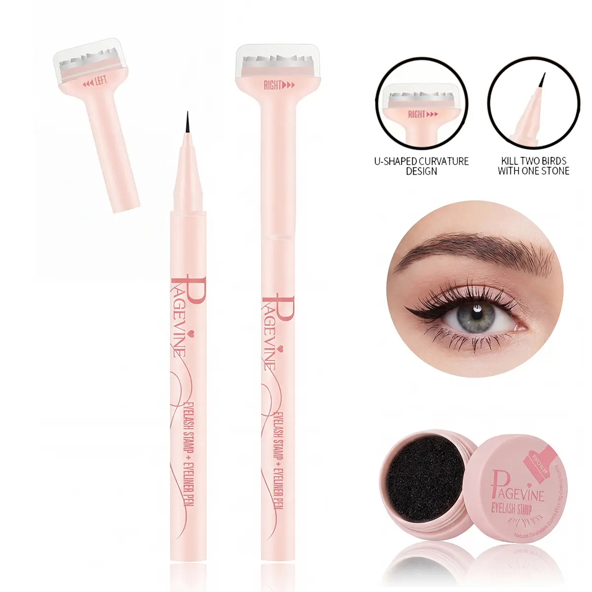 Lower Lash Stamp Eyeliner Pen Set 3 in 1 Waterproof Quick Dry Smudge Resistant Natural Under Lash Stamp Dual Head Precision Eyeliner Easy Apply Beginner Eye Makeup Tool Daily Travel.