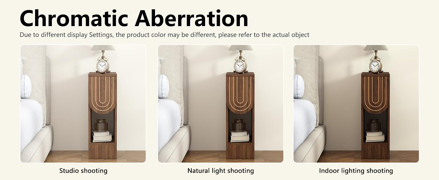 Giratree 23.62" Engraving Fluted Nightstand Set of 2, Wooden Small 1 Drawer Nightstand, Slim Side End Table, Vintage Bedside Table, Mid Century Modern Night Stand with Drawers, for Living Room, Bedroom