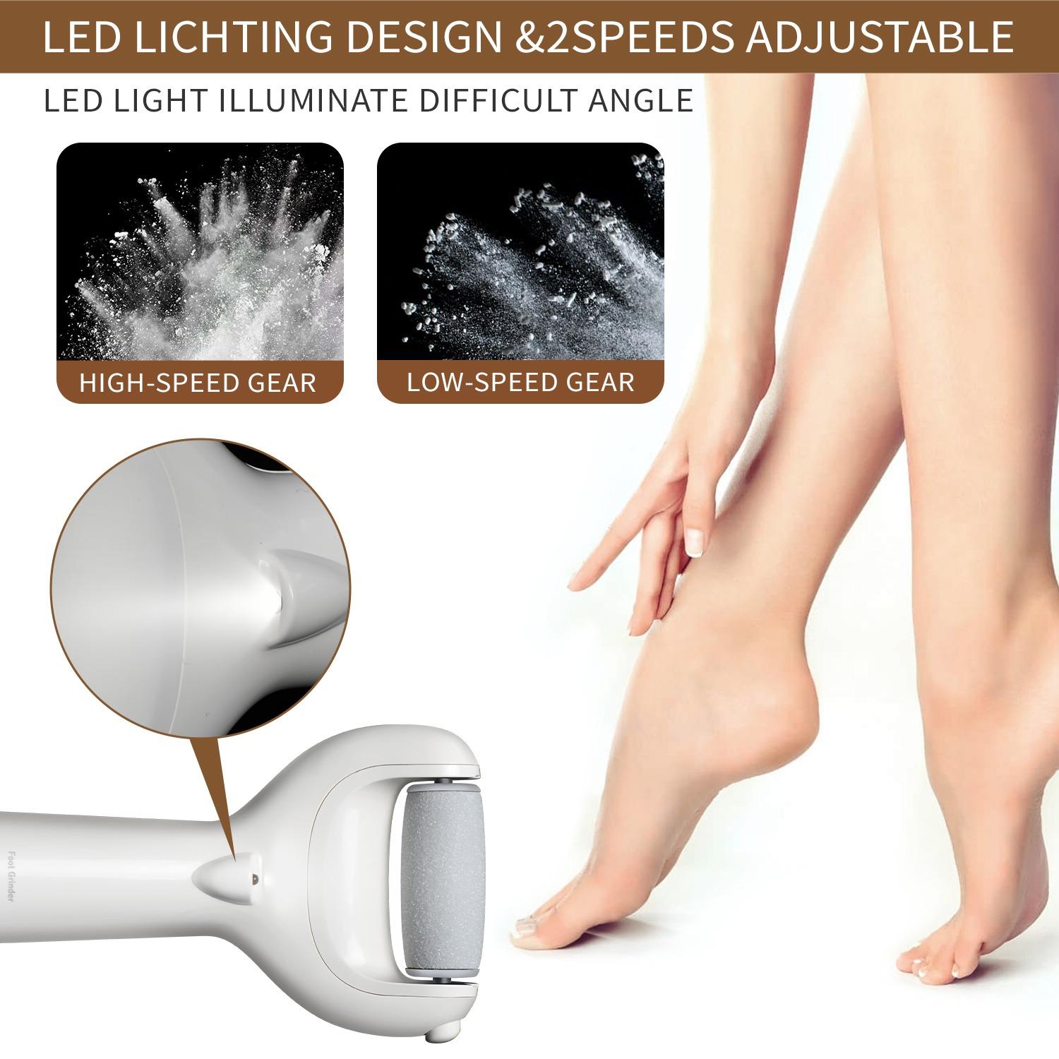 Portable Electric Foot File USB Rechargeable Pedicure Machine for Men & Women Winter Gift Callus Remover Stocking Fillers Nail Art Cutics