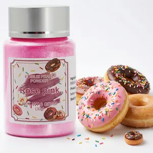 Edible Luster Dust, 30 Grams Food Grade Rose Pink Cake Dust Metallic Shimmer Christmas Food Coloring Powder for Cake Decorating, Baking, Fondant, Gumpaste, Chocolate, Candy, Drinks, Cookies -Rose Pink