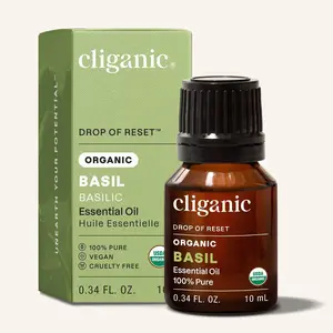 Organic Basil Essential Oil for Body and Massage Care - Vegan and Aroma Therapy - Body Care