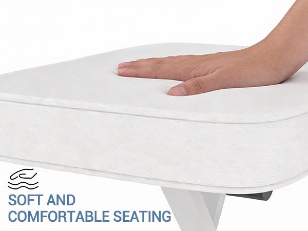 Piano Stool, Adjustable Height and Padded Seat Stool for Bedroom, Hallway and Living Room Decor，White