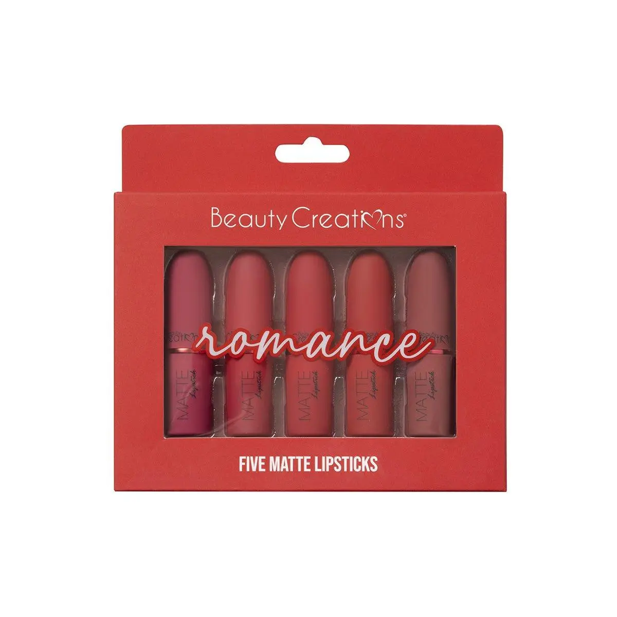 Beauty Creations “ROMANCE” Five Piece Matte Lipstick Set