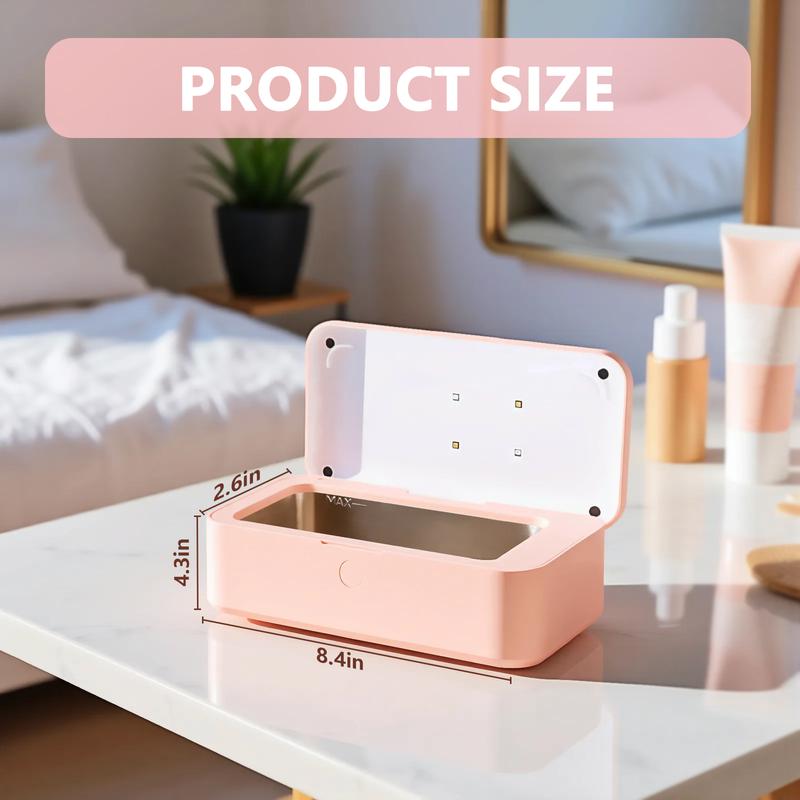 Ultrasonic Jewelry Cleaner with Phone Wireless Charger Base Stocking Stuffers for Women Men: 48KHz Ultra Sonic Cleaner for Jewelry, Eyeglass, Rings, Watch Band, Dentures, with Dual Cleaning Modes,Christmas Gift for Wife, Mom, Daughter White Elephant Gifts