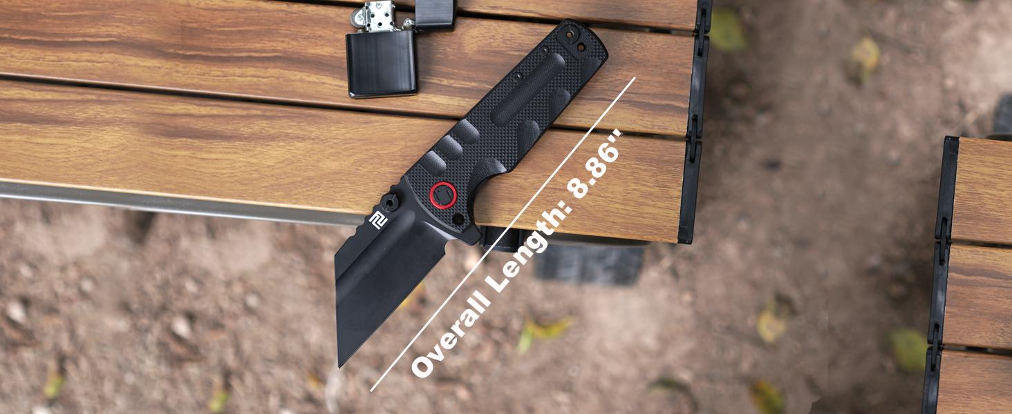 Artisan Cutlery Proponent Tool Knife D2 Steel Black PVD Blade, Black G10 Handle, Tactical Equipment for Man Outdoor Camping and Christmas gift