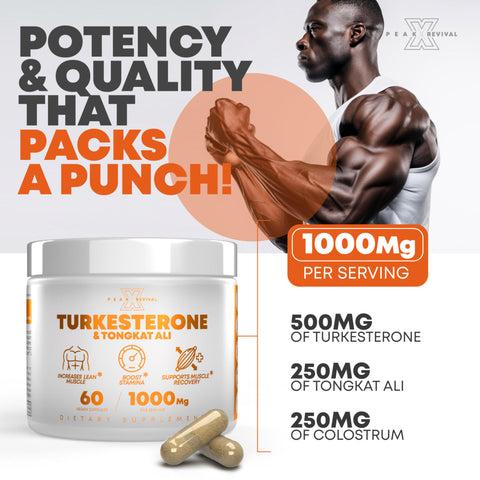 Peak Revival-X Turkesterone + Tongkat Ali + Colostrum – Testosterone, Muscle Growth & Energy Support – 60 Capsules Peak Revival-X Turkesterone + Tongkat Ali + Colostrum – Testosterone, Muscle Growth & Energy Support – 60 Capsules