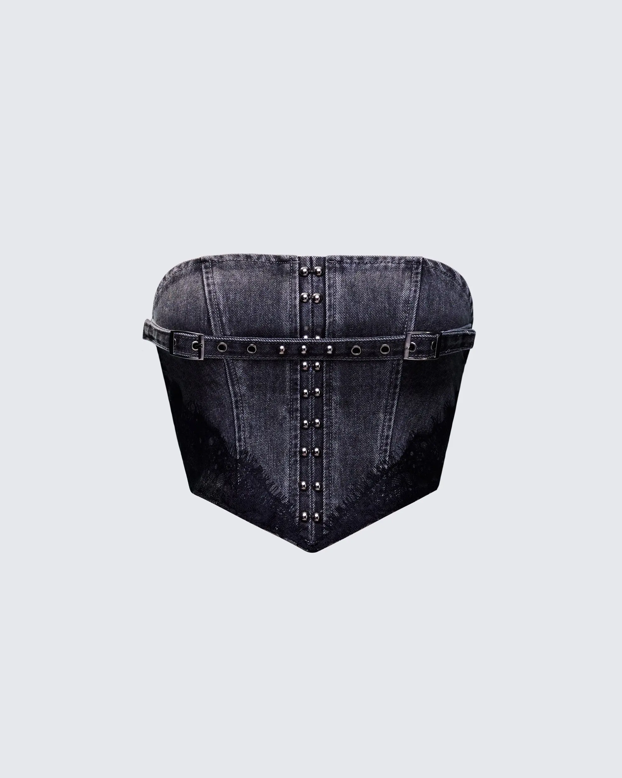 Titan Black Denim Corset Top Titan Black Denim Corset Top
