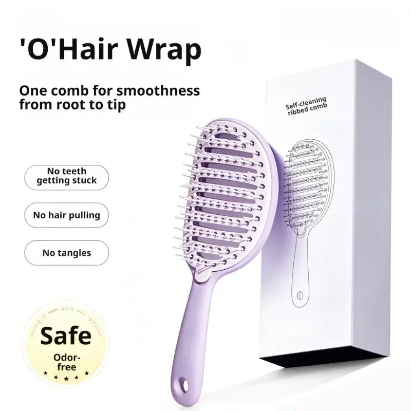 Unisex Silicone Detangling Hair Brush - 2026 Must-Have, Anti-Tangle, Extended Thick Bristles, Self-Cleaning, Wet-Dry Use, Home Supply, Christmas Gift Idea, Hairbrush