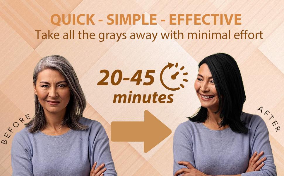 Natural 3-in-1 Coffee Hair Dye Shampoo, Instant Herbal Hair Color Shampoo for Gray Hair Coverage, Natural Plant Extracts, Long-Lasting in 10-15 Mins, Paraben-Free & Moisturizing Haircare for Men & Women, 16.9 Fl Oz / 500ml