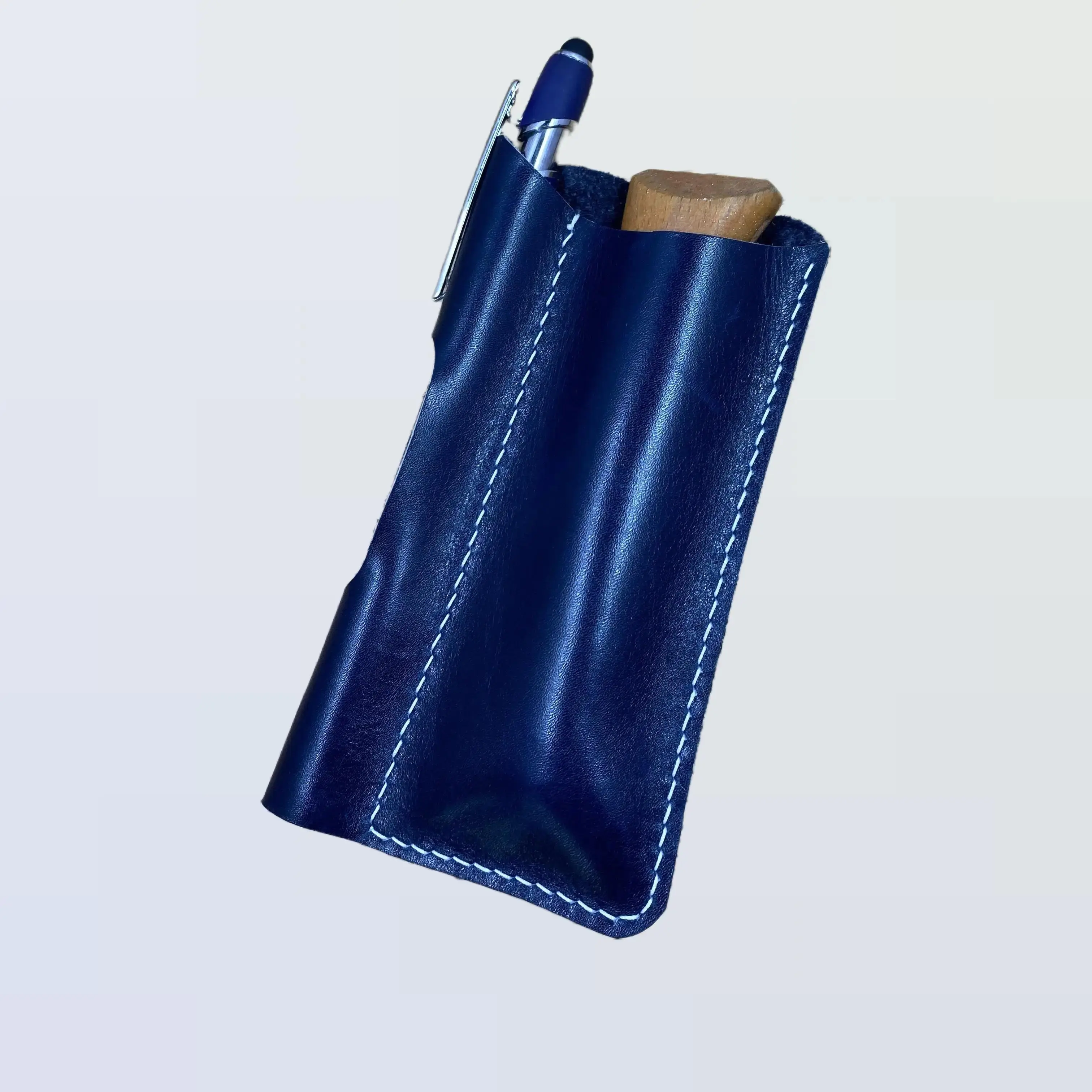 Men's Everyday Carry Real Leather Knife and Pen Holder