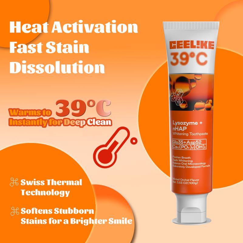 CEELIKE 2-Piece Oral Care Toothpaste Set – Lysozyme Toothpaste to Remove Yellow Stains, Hydroxyapatite to Repair Teeth, and Maintain Fresh Breath