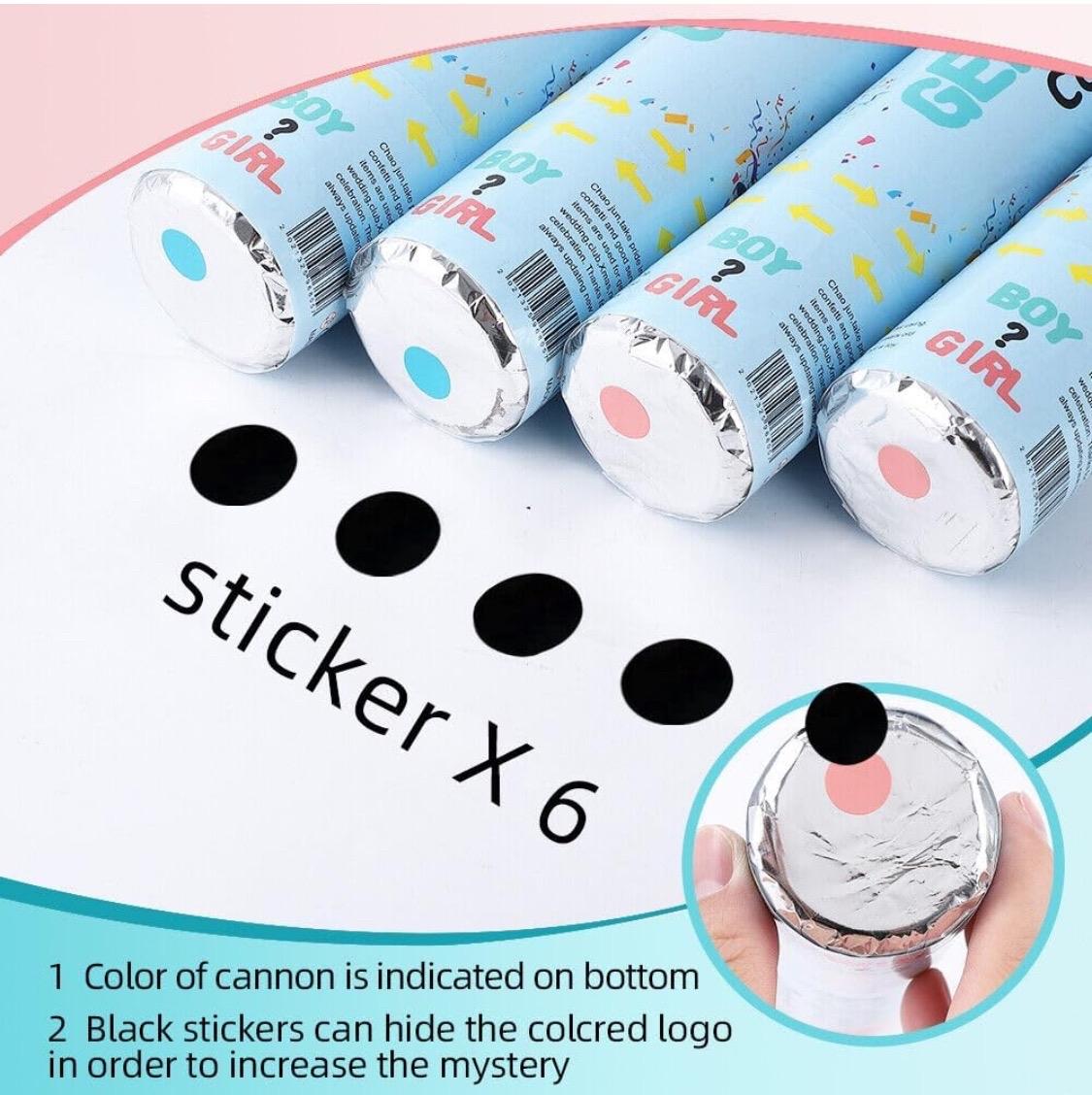 Gender reveal Party celebrations Confetti Powder  ColorfulCannon,12Inch Biodegradable Confetti Poppers 4 Pack Multicolor Party Poppers Confetti Shooters, Air Compressed Party Poppers for Graduation New Years Eve Birthday Wedding Indoor and Outdoor Burst