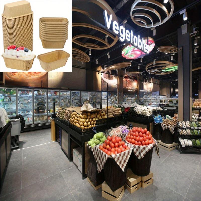 50pcs Non-Stick Rectangular Baking Cups | Stackable, Even Baking for Bread, Cake, Muffins | Leakproof Grooved Edges, Reusable | Oven Safe | Ideal for Pastry Making, Holiday Baking | Space Saving