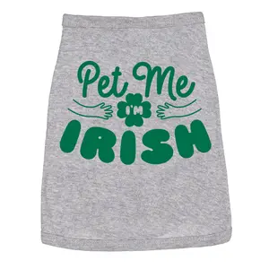 Dog Shirt Pet Me Im Irish Funny Saint Patricks Day T Shirt Clothes for Pet Puppy Saint Patrick's Day Shirt For Dogs Funny Dog Puppy TShirt Grey