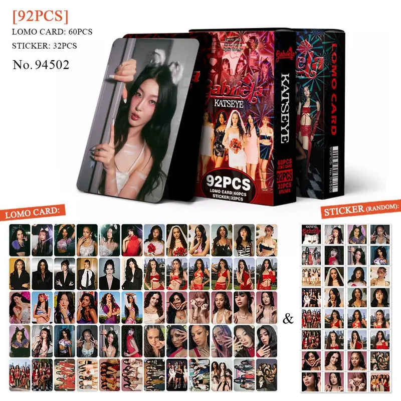 92-124Pcs/Set Kpop Idol KATSEYE New Album BEAUTIFULCHAOS Lomo Cards LARA DANIELA HD Printd Photocards Stickers MANON MEGAN Fans Gift