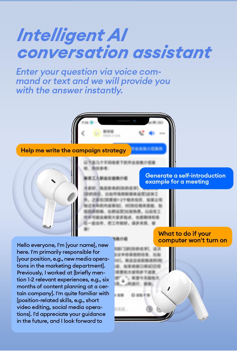 MGALL Y49 Multifunctional Wireless Headphones Supports 169 Language Translation, with 2025 Bluetooth 6.0, Colorful LCD Smart Touch Screen, Personalized Screensaver, Hi-Fi Sound, IPX5 Waterproof, Ideal for Office, Study, Sport & Calls