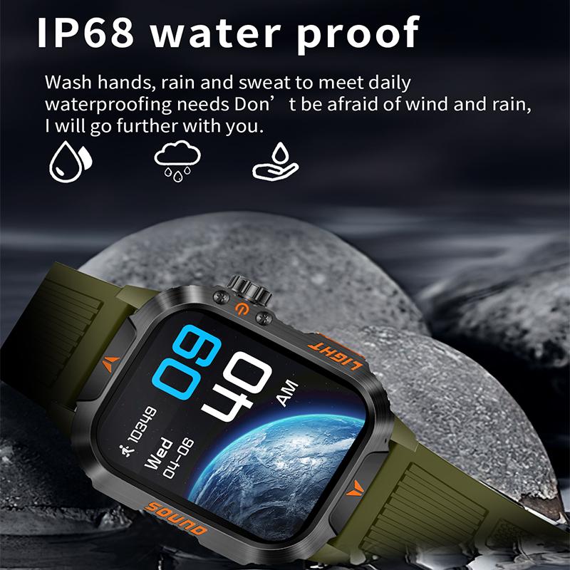 New Smart Outdoor Watch with Call Answering Dialing 100 Sports Modes 600mAh Battery LED Light Weather Tracker Pedometer Fitness Tracker for Android iOS Phones Gift for Men Women