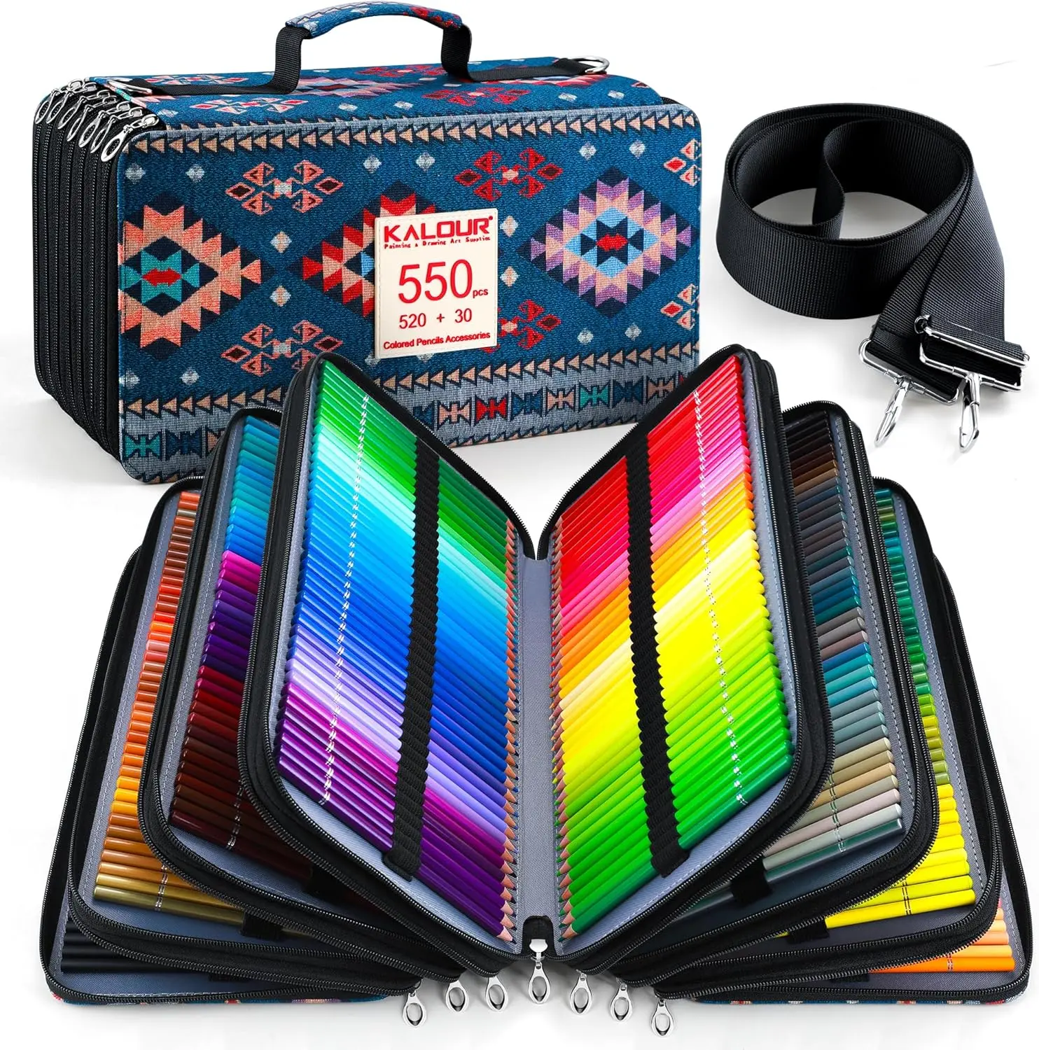 550 Colored Pencils Set with Large-Capacity Zipper Case, Soft Vibrant Cores, Art Crafting Kit, Artist Quality Drawing & Painting Supplies for Adults Beginners