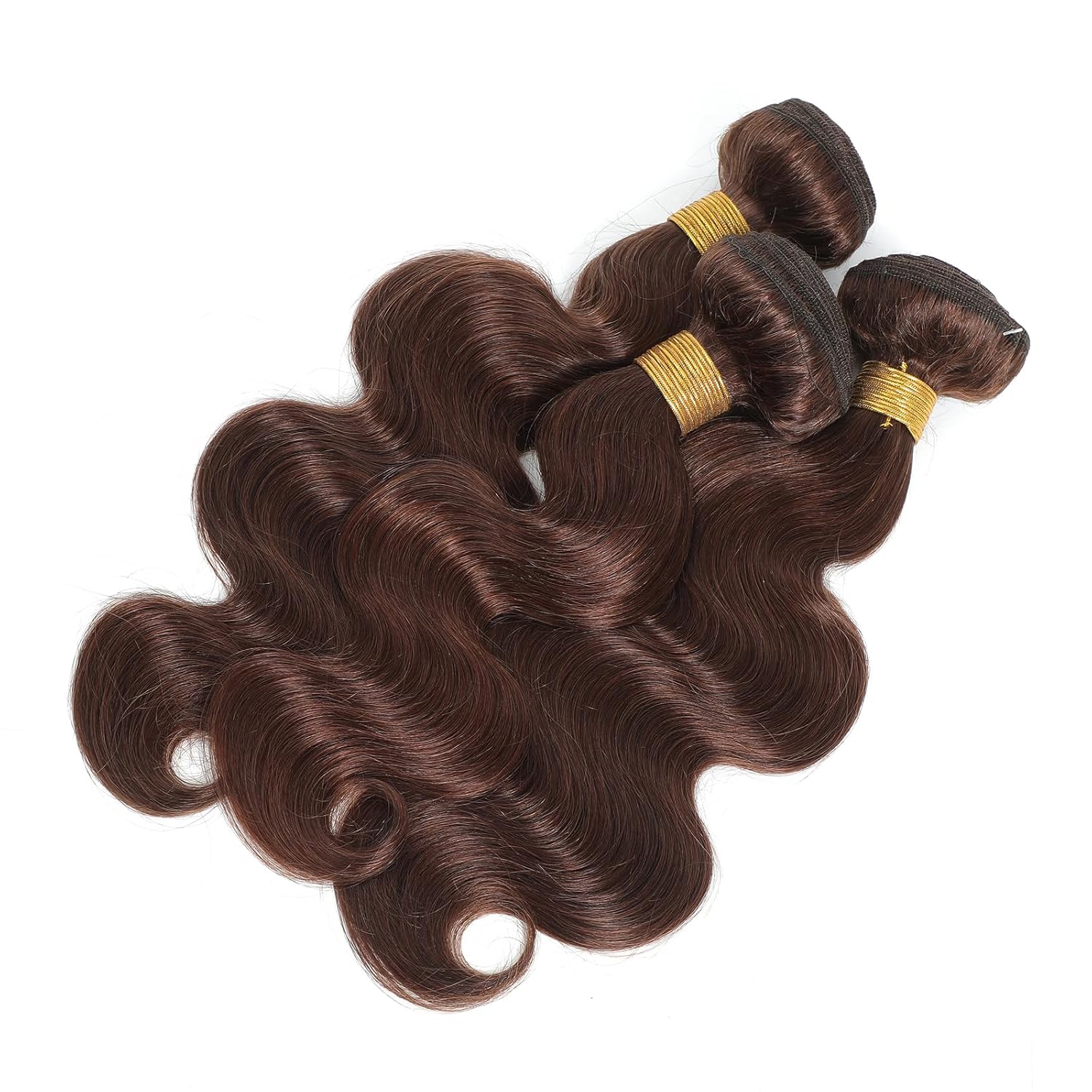 Chocolate Brown Bundles Glossy Hair Bundles Brazilian Body Wave Bundles with Lace Frontal Raw human hair bundles 100% Unprocessed Brazilian Virgin Hair Bundles Quick Weave Hair Extension Outdoorfun Wig valentines gifts for gf