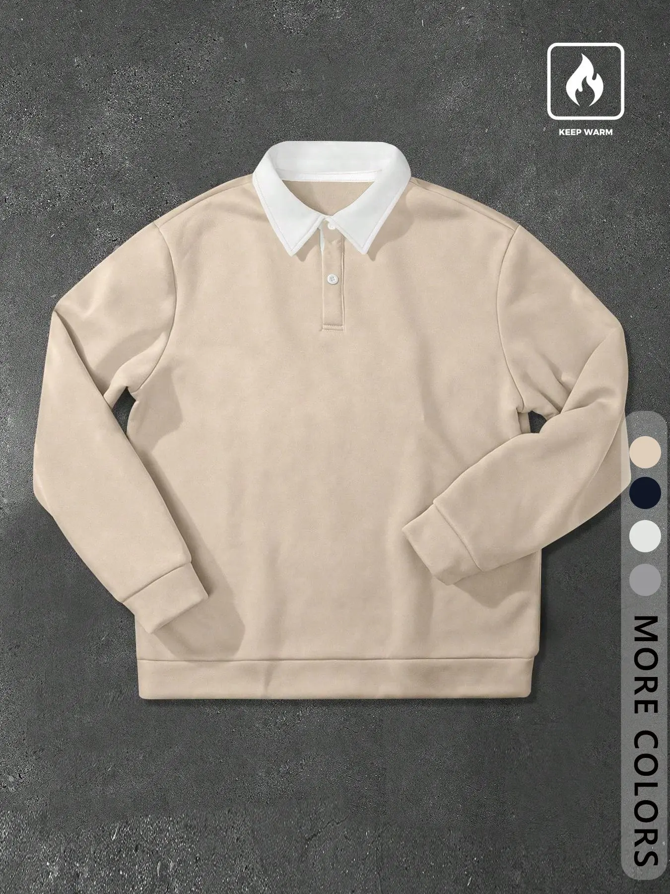 Men's Polo Collar Sweatshirt, Colorblock Design, Soft Skin-Friendly Fabric, Casual Daily Wear & Party, Trendy Fashion Essential
