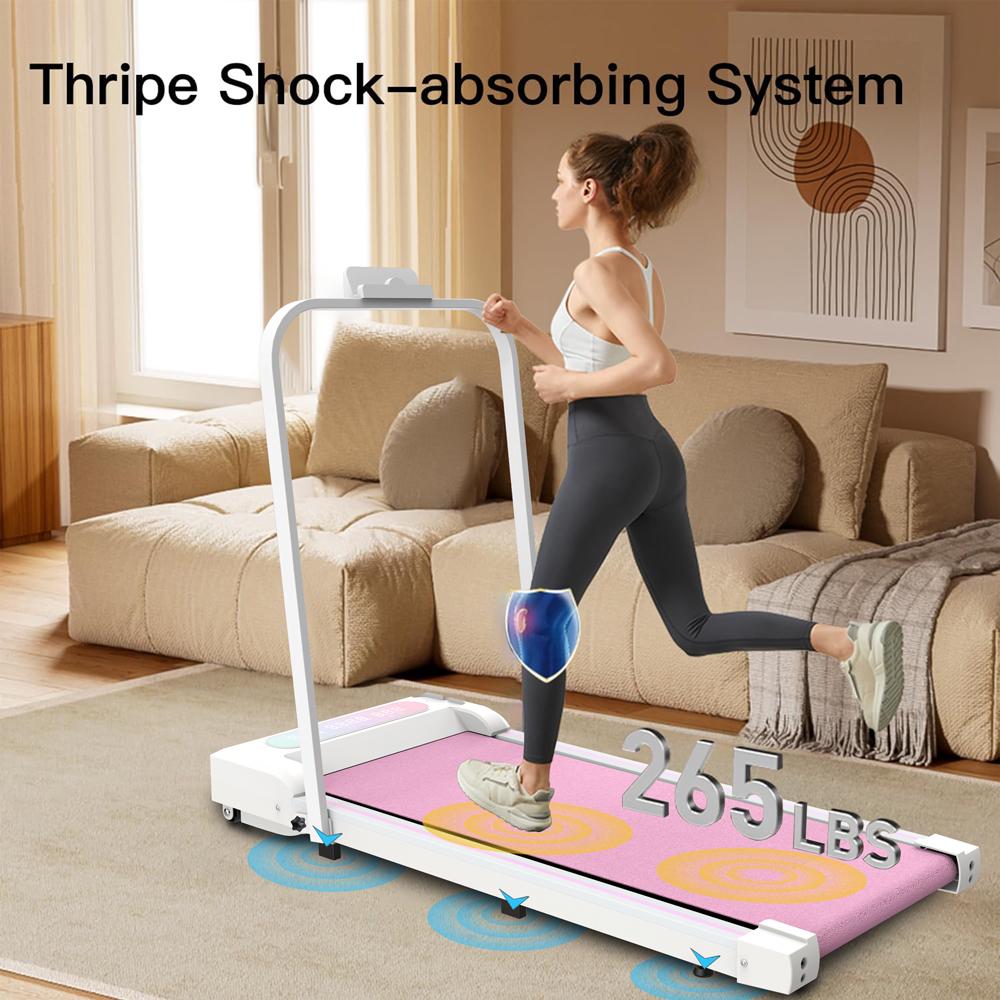 Walking Pad Treadmill, 2.5 HP Under Desk Treadmills, 2 in 1 Foldable Treadmill for Home, Walking Pad with Handle Bar & Remote Control