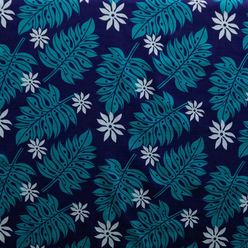 Tiare Flower All-Over Design Floral Print Cotton Fabric - Lightweight Thick Texture Light Barkcloth Textile for Sewing, Upholstery, Soft Furnishings, Tiare Flowers