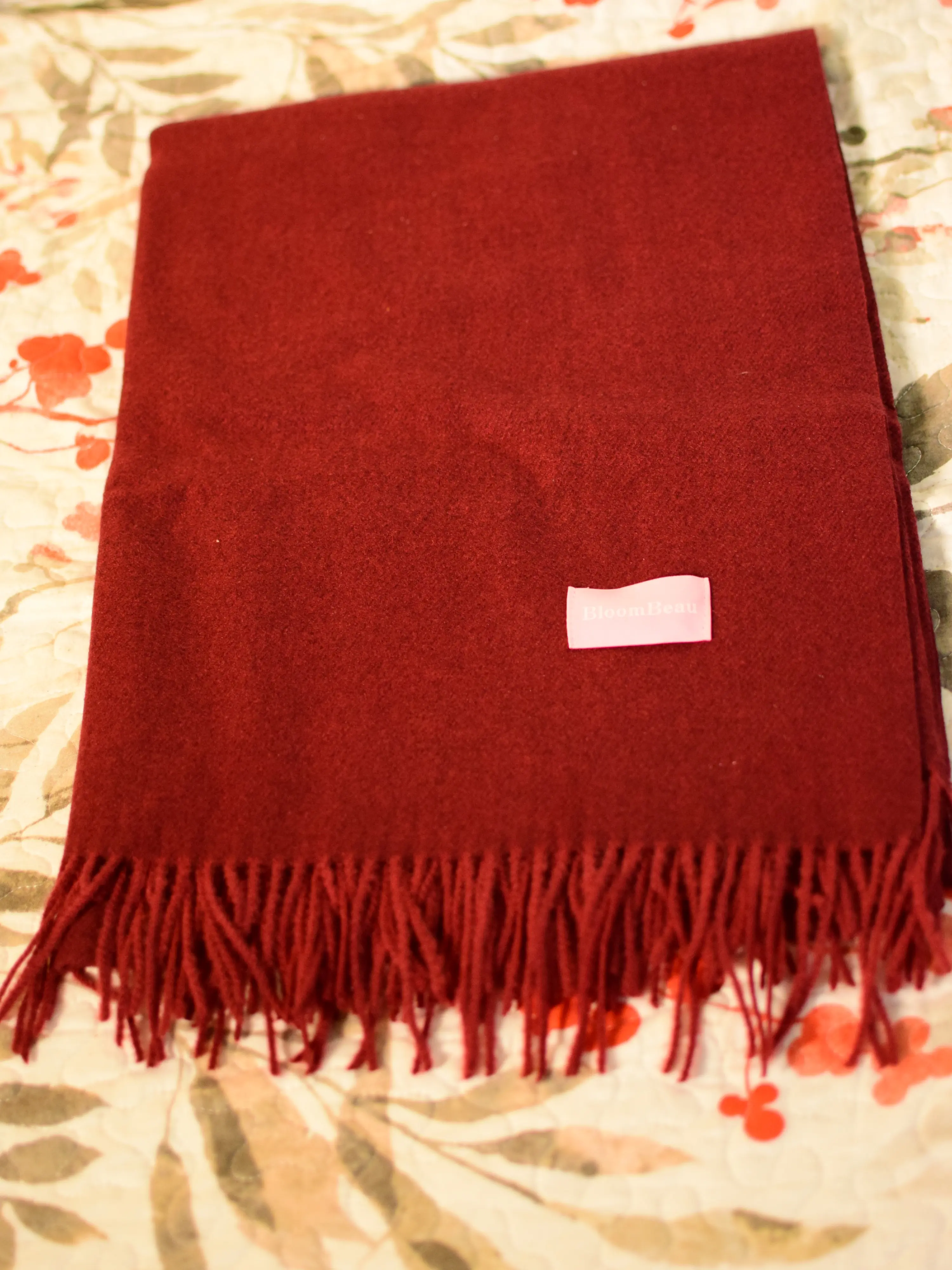 BloomBeau Maroon cashmere Scarf