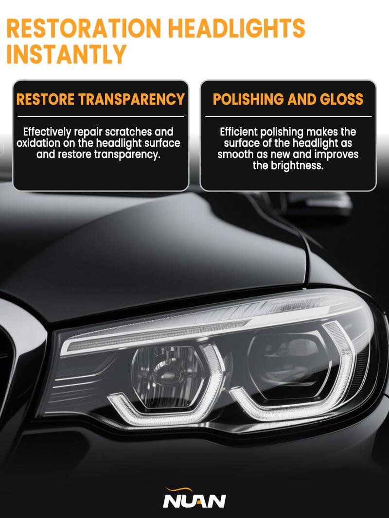 NUAN Vehicle Headlight Repair Wax – Eliminate Fog, Oxidation & Scratches, Get Back Crystal Clear Shine