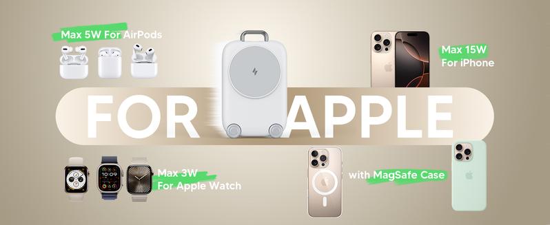 【Valentine's Day Gift】PaktVault 2025 Traveling Fast Wireless Charging Station for Apple Devices, Magnetic 3 in 1 Travel MagSafe Charger Stand for iPhone 16 15 14 13 12 Pro Max Plus, Apple Watch& Air pods 4 3 2 Pro