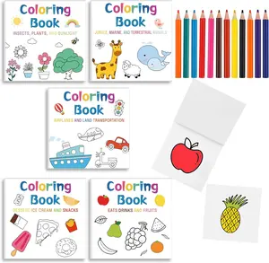The Original Adult Mini Coloring Book 5-Piece Variety Pack - 3” x 3” Pocket Size, 50 Pages, Lay Flat Binding, Thick Paper  No Bleeding Stress & Anxiety Relief - Relaxation, Gift