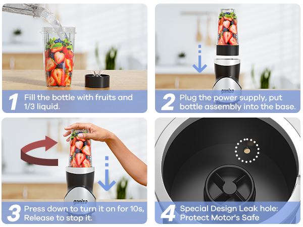 Ganiza Smoothie Blender 800W with 14-Piece Combo Set 4 BPA-Free Cups 6-Blade Cross Blade for Smoothies Juices & More 25000 RPM Dual Speeds