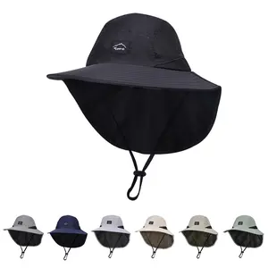 Kids Sun Hat with Neck Flap UPF 50+ UV Protection Wide Brim Breathable Fishing Safari Beach Summer Hat for Boys Grils
