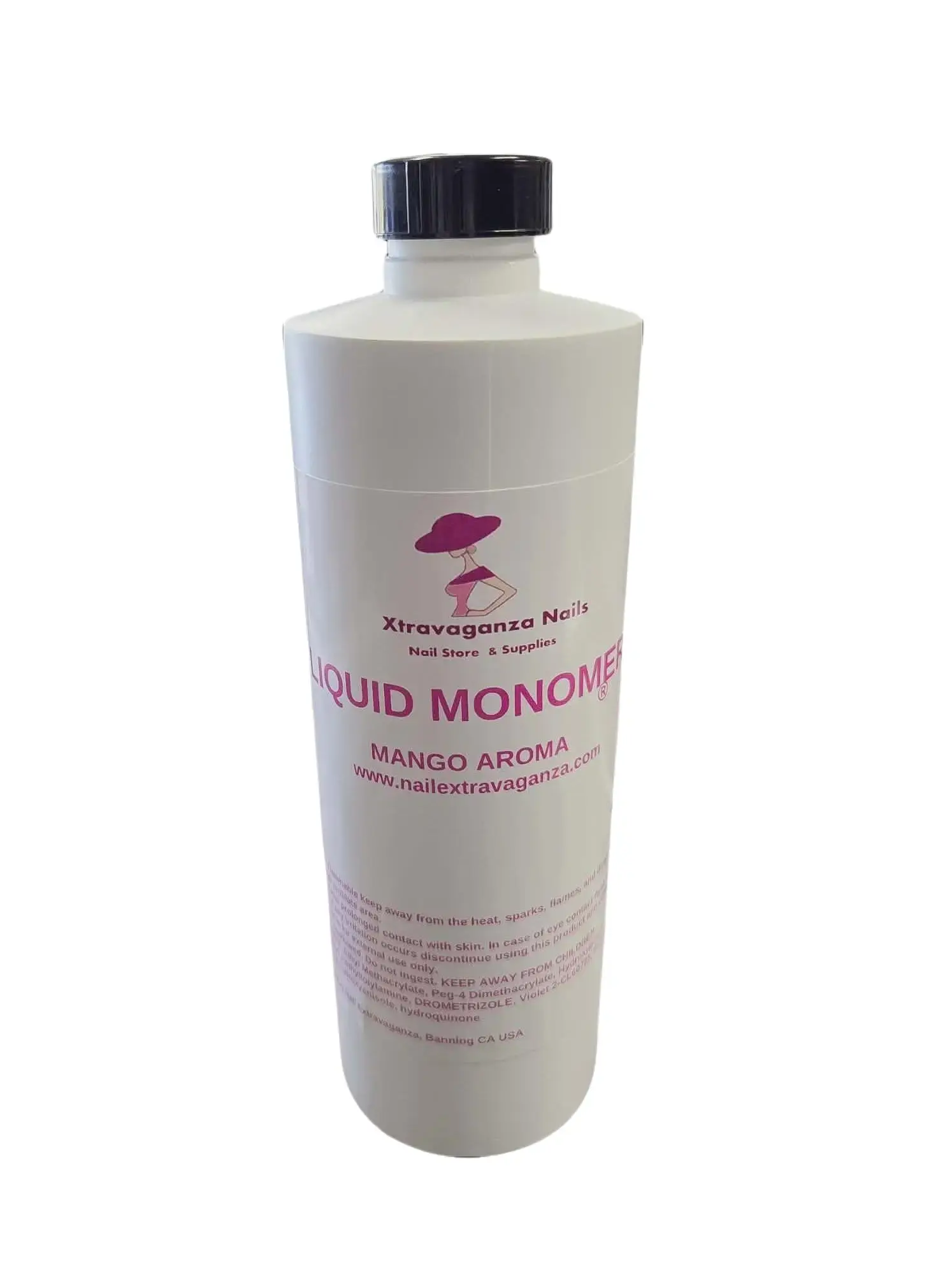 Nail Extravaganza Acrylic Monomer Liquid - 16 fl oz Acrylic Nails Supply, Pleasant Scent, Professional Care Single Item, Nail Art Supply