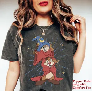 Chip N Dale Costume Sorcerer Funny T-Shirt, Double Trouble Graphic Tee, Hollywood Studios Trip Shirt, Family Matching Apparel