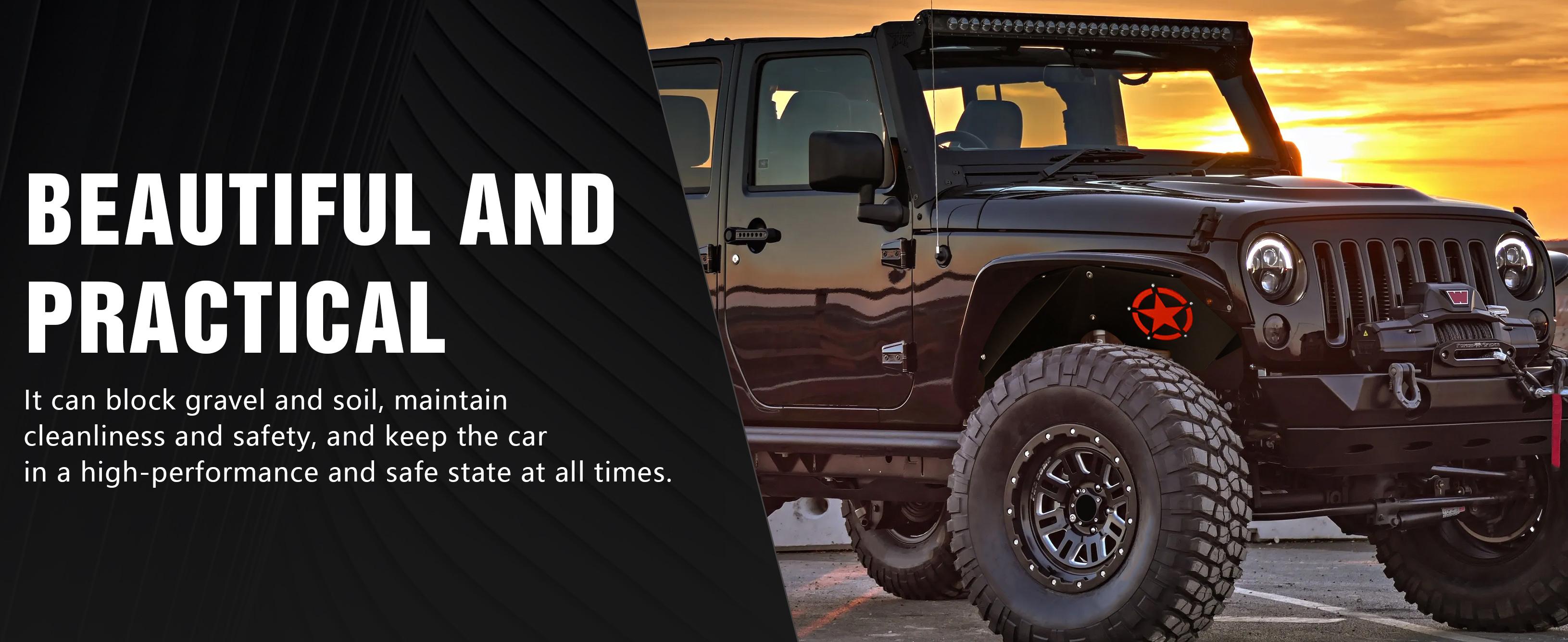 Yzona Fender Wells for 2007-2018 Jeep Wrangler JK & JKU Unlimited 2/4 Doors (2 PCS)