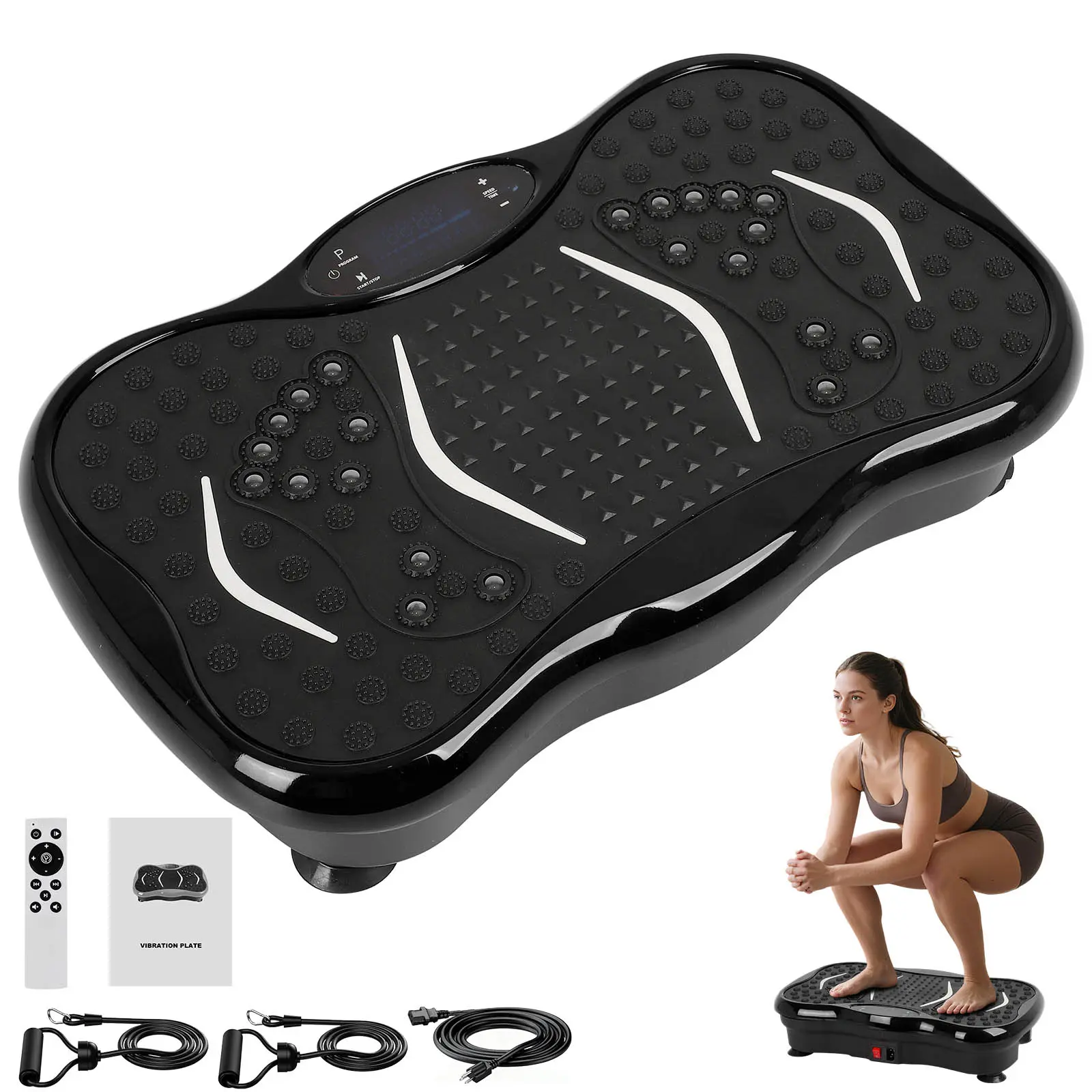 Vibration Plate Exercise Machine,Comfortable Magnetic Therapy Massage Function,Foot massager,Multiple Speeds with Bluetooth & LED Display,Remote, Weight Workout for Home,Max User Weight 330lbs - TikTok Shop Vibration Plate Exercise Machine,Comfortable Magnetic Therapy Massage Function,Foot massager,Multiple Speeds with Bluetooth & LED Display,Remote, Weight Workout for Home,Max User Weight 330lbs - TikTok Shop