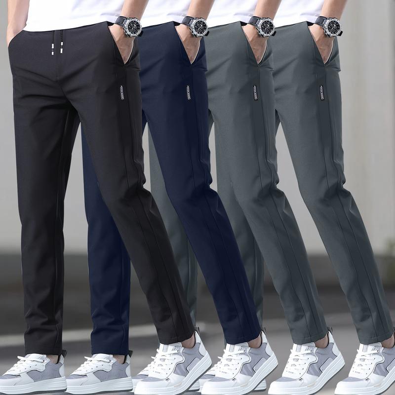 Men's Activewear Jogger Pants with Zippered Pockets - Breathable Mid-Rise Regular Fit Summer Hiking & Running Pants - Machine Washable Outdoor Casual Wear - Ideal Gift for Men