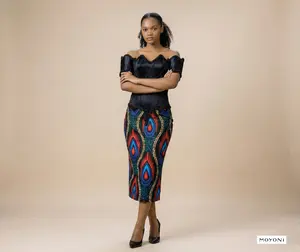 Zahara Corset & Ankara Peacock Midi Set