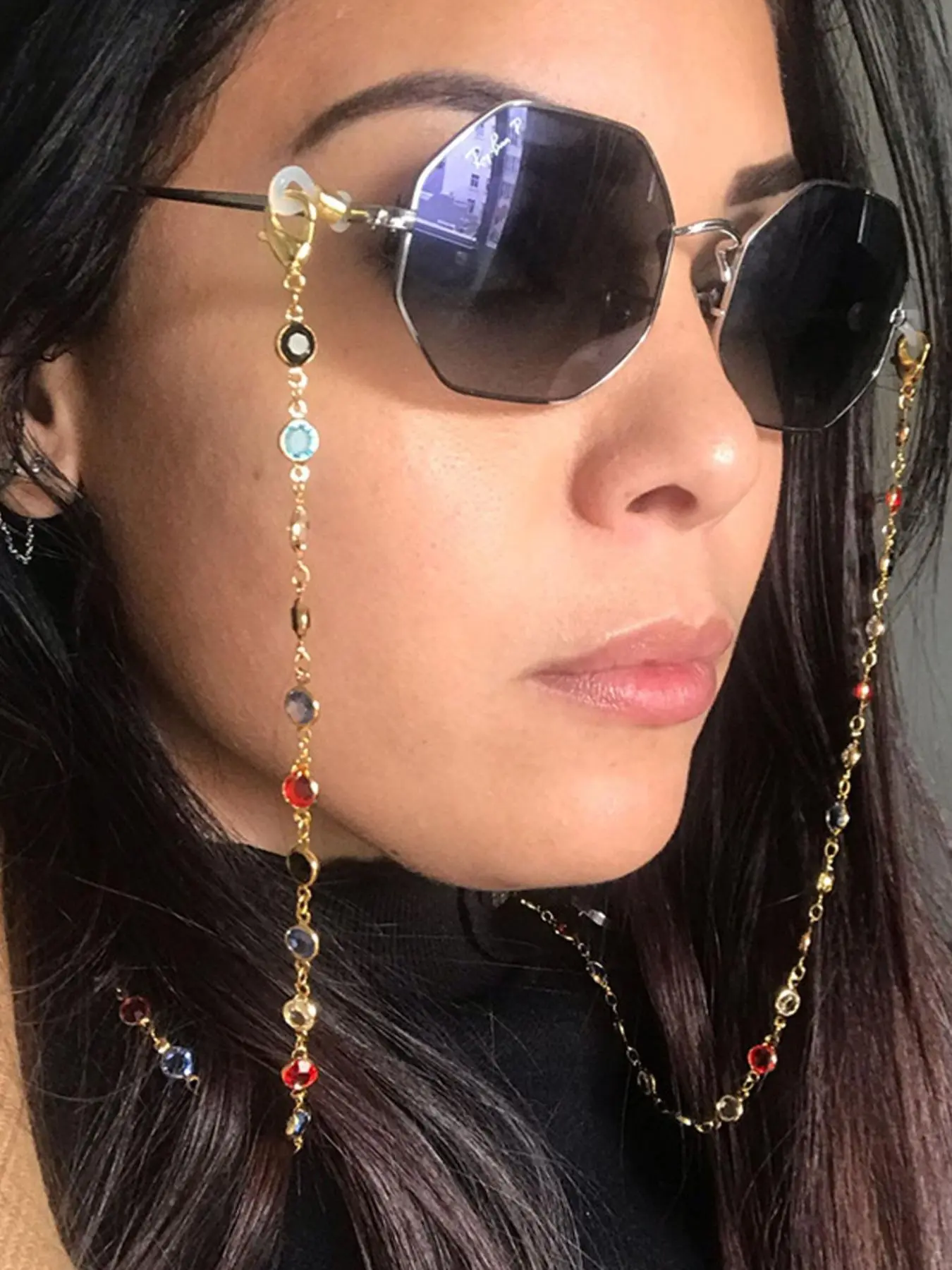 Fashionable Rhinestone Decorated Glasses Chain, Boho Style Anti-lost & Anti-slip Glasses Lanyard, Eyeglass Holder Strap for Women & Girls, Glasses Grips, Eyeglass Holders Around Neck