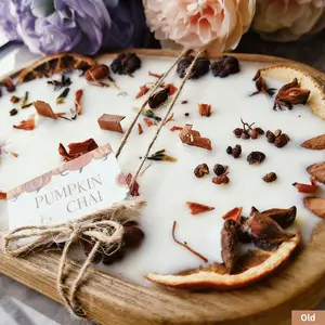 Handcrafted Wooden Bowl Soy Candle with Pumpkin Spice Scent for Cozy Autumn Home Decor Natural Vegan Non-GMO Pet-Friendly Reusable Bowl Unique Gift