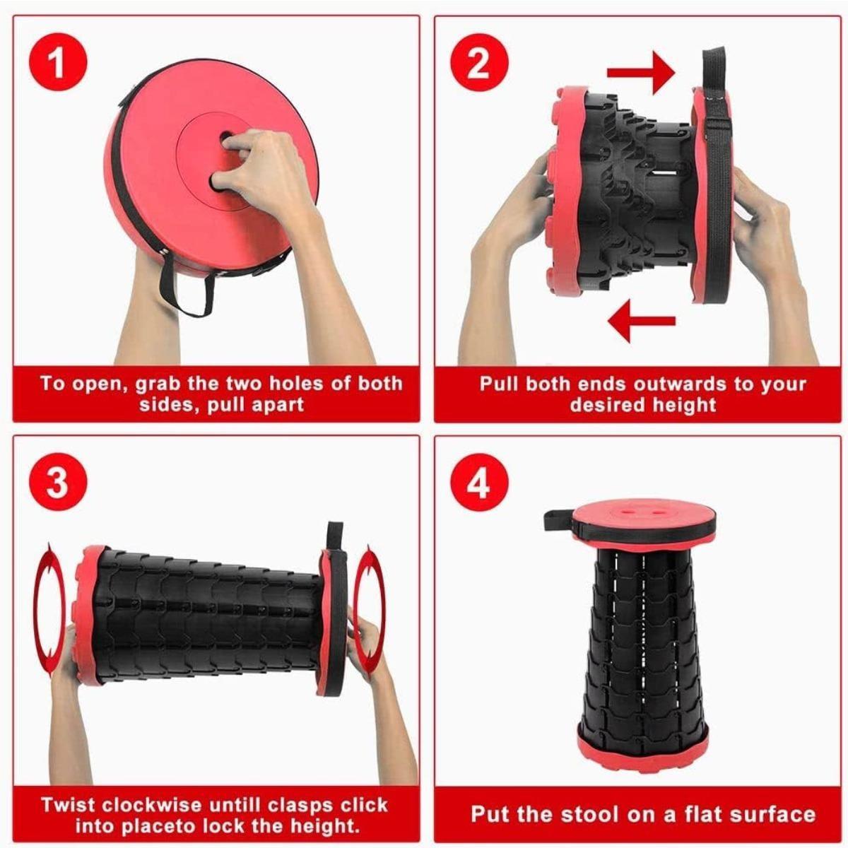 Collapsible Stool, Lightweight But Sturdy, Portable Retractable Folding Telescoping Foldable Camping Stool for Adults Outdoor Fishing Hiking Travel BBQ Collapsible Stool, Lightweight But Sturdy, Portable Retractable Folding Telescoping Foldable Camping Stool for Adults Outdoor Fishing Hiking Travel BBQ