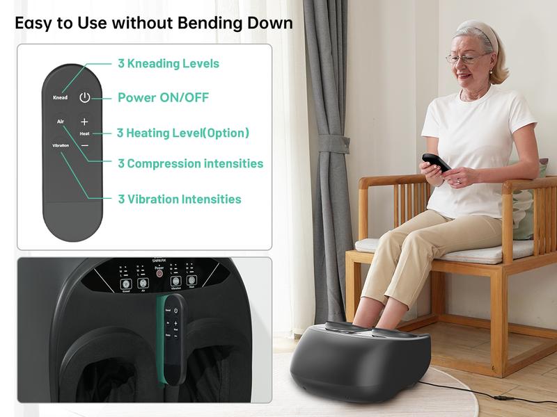Snailax Foot Massager with Heat,Kneading,Compression,Vibration, Shiatsu Feet Massager Machine, Foot Warmer,Gifts for Women,Men Somatic Therapy Device Adjustable