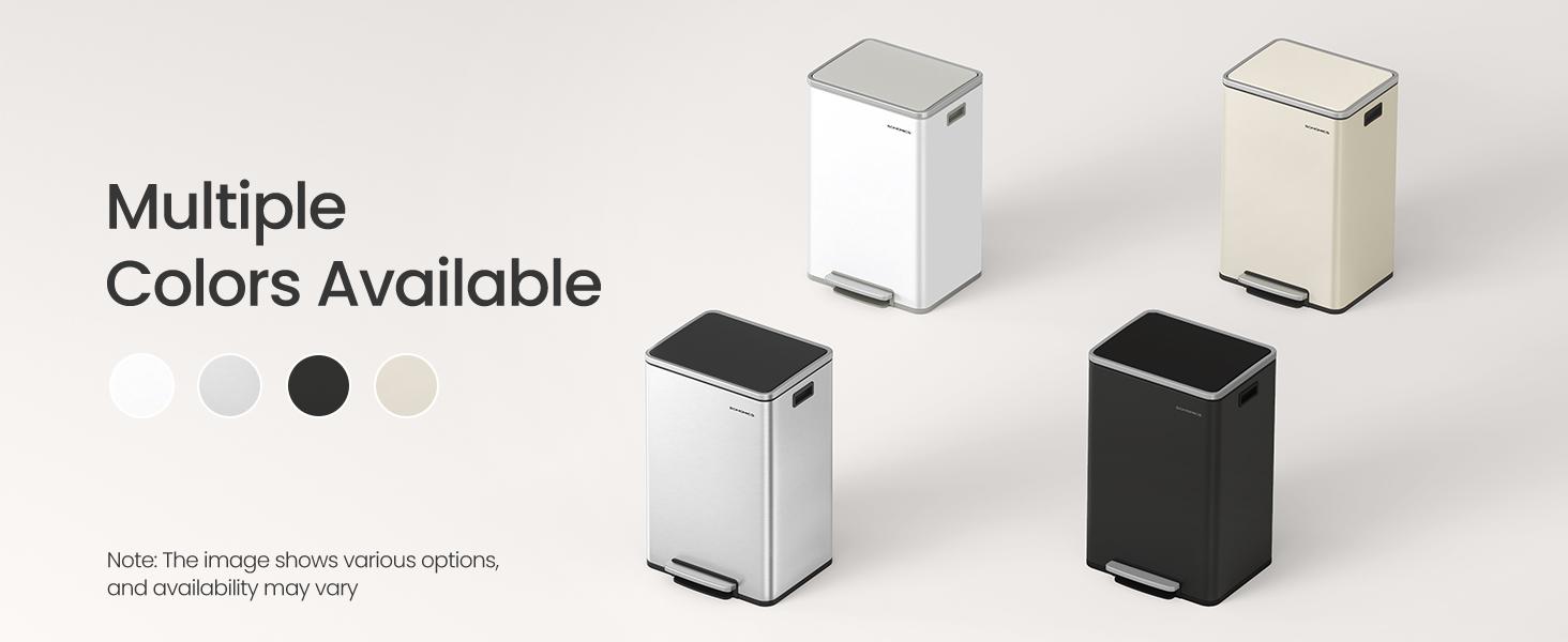 SONGMICS Trash Can, 13-Gallon Gabbage Can, with 15 Trash Bags, Stainless Steel, with Soft-Close Lid, Removable Inner Bucket, Handles SONGMICS Trash Can, 13-Gallon Gabbage Can, with 15 Trash Bags, Stainless Steel, with Soft-Close Lid, Removable Inner Bucket, Handles