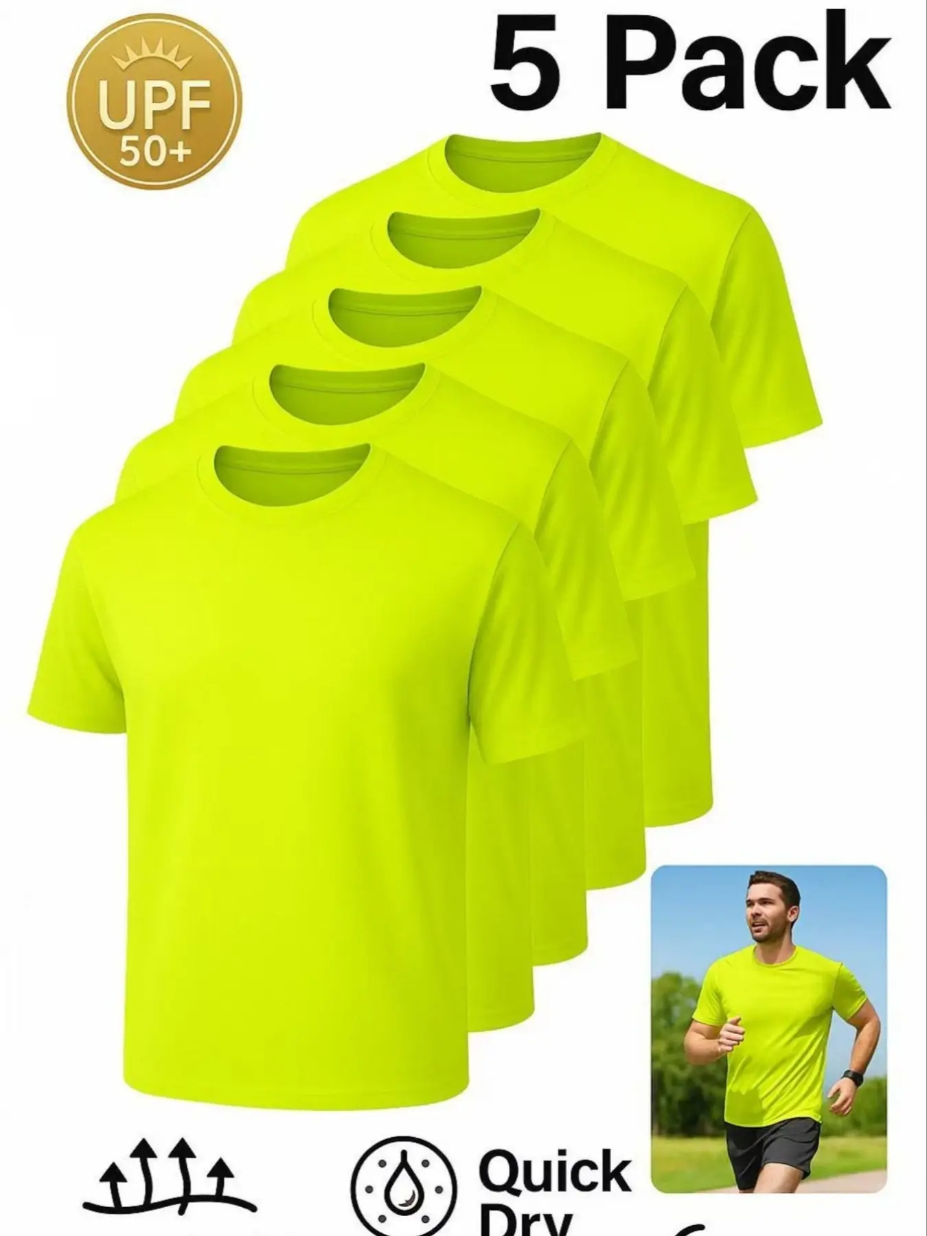 Men's Sport Quick-Dry Short Sleeve T-Shirt Set, Athletic Fashion Activewear Clothes, Athletic Apparel, Athletic Sports Clothing, Pure Color Round Neck Training Top, Sporty Breathable Fast Dry, Gym Essential, Running, Basketball, Football, Cycling
