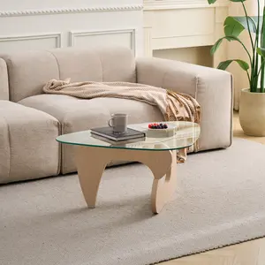 Glass Coffee Tables Small Farmhouse Coffee Table Mid-Century Modern Wood Center Table for Living Room Modern Design