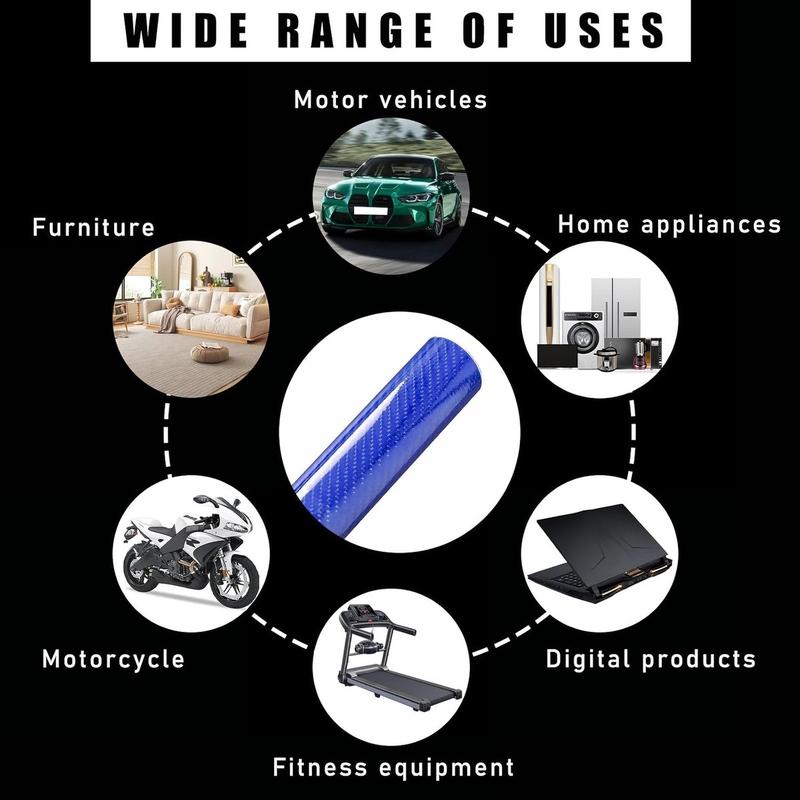 FONESO Car Body Sticker with Cutter and Hand Tool Kit, 60 x 8 inch Car 7D Matte Carbon Fibre Vinyl Film Wrap Protector Sticker, 5FT Self-Adhesive Air Bubble Free Easy to Install, Universal For All Cars SUVs Sedan Coupe Truck Pickup Bike Motorcycle