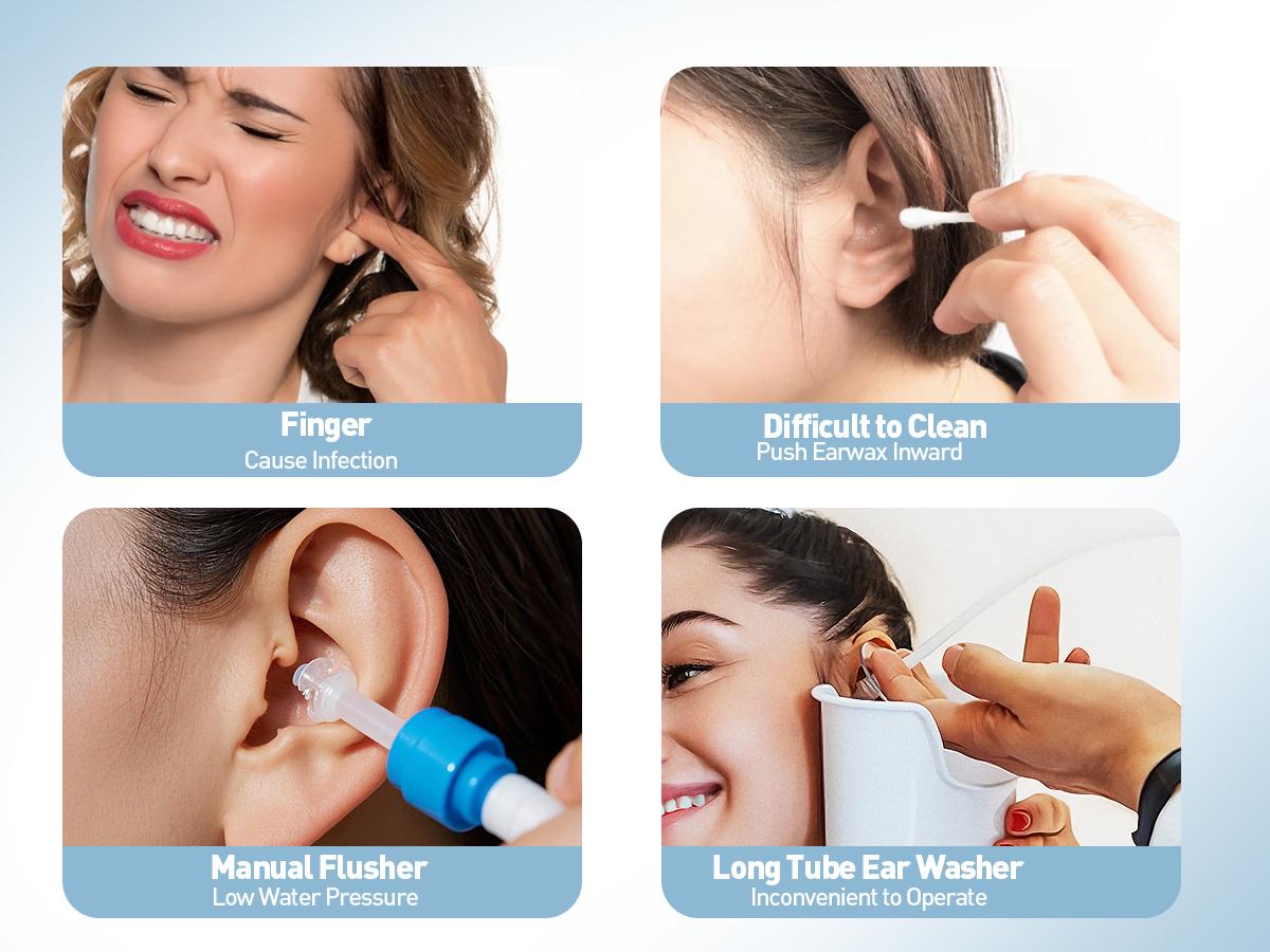 HeaDot Electric Ear Wax Removal - Water Spray,Rechargeable,Temp Detection,IPX7 Waterproof,Effective Ear Flushing System - Viral Ear Cleaner
