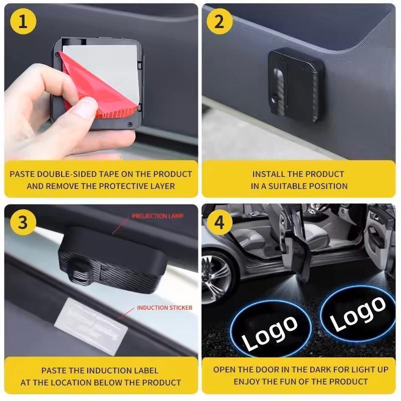 2Pcs Car Welcome Lights, Decorative Lights, Door Projector Lights, suitable for Jeep Toyota, Honda, Chevrolet, Ford, GMC and other models, car accessories.