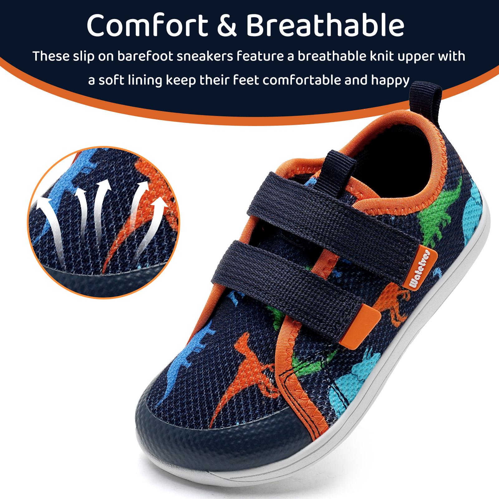 WateLves Toddler Little Kids Wide Barefoot Shoes The First Walking Shoes Girls Boys Breathable Zero Drop Minimalist Sneakers with Wide Toe Box Natural to Grow#SpringStatements Greenish